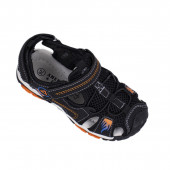 Детски анатомични сандали в черно и оранжево 2
