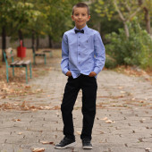 Детска риза с папийонка в синьо 2