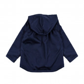 Тънко шушляково яке в тъмносиньо с цветен хастар 4