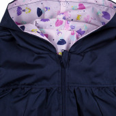 Тънко шушляково яке в тъмносиньо с цветен хастар 6