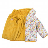Бебешко двулицево зимно яке в охра и екрю 4