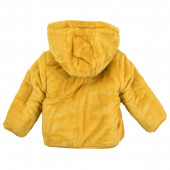 Бебешко двулицево зимно яке в охра и екрю 7
