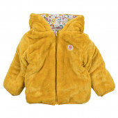 Бебешко двулицево зимно яке в охра и екрю 6