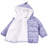 Бебешко зимно яке в принтиран десен и топъл полар  3