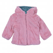 Бебешко двулицево зимно яке в зелено и розово 6