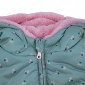 Бебешко двулицево зимно яке в зелено и розово 4