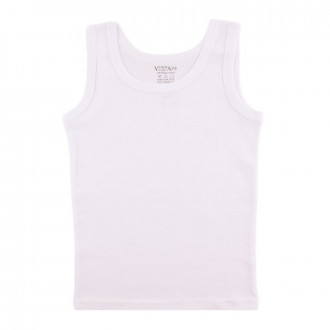 Детски потник от памучен рипс в бяло