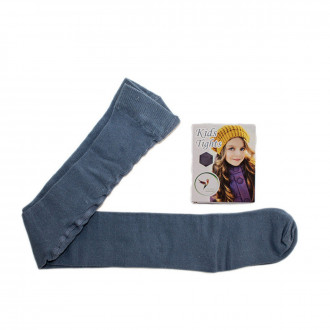 Детски памучен чорапогащник в цвят деним