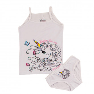 Комплект бельо за момичета "Happy summer" в бяло