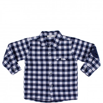 Риза за момчета в тъмносиньо каре (6 мес. - 3 год.)