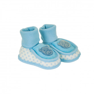 Бебешки плюшени терлички за новородени в синьо