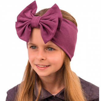 Детска лента за глава в цвят вишна