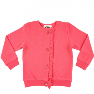 Детска трикотажна жилетка в цвят руж