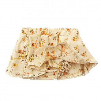 Пола-шорти в цвят капучино на цветя