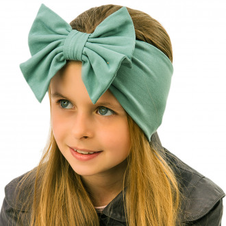 Детска лента за глава в опушено в аквамарин