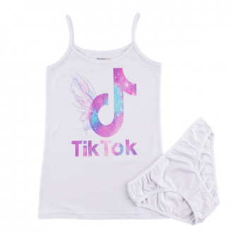 Комплект бельо за момичета в бял цвят