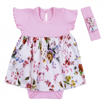 Боди - рокля с лента за глава "Цветно лято"