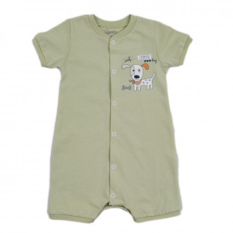 Бебешки летен гащеризон за момчета "Dog" в зелено