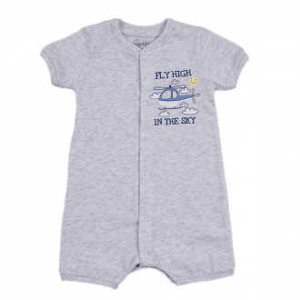 Бебешки летен гащеризон за момчета "Fly high" в сиво