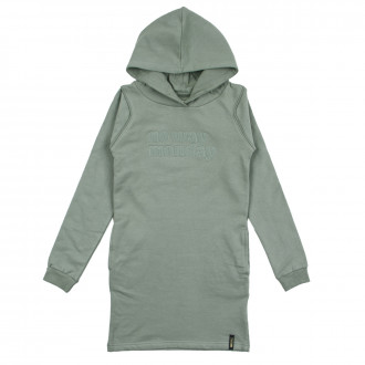 Къса ватирана рокля в зелено