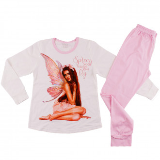 Детска памучна пижама "Fly" в розово