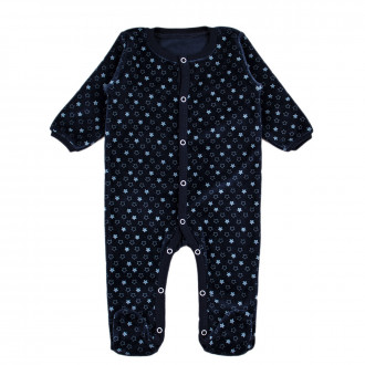 Бебешки плюшен гащеризон в тъмносиньо