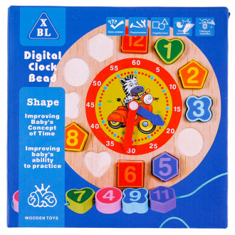 Дървен сортер "Часовник" 18 х 18 см