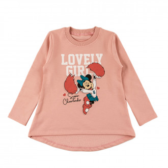 Ватирана туника "Lovely" в опушено розово