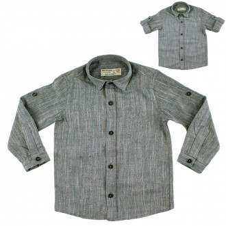 Детска риза в меланжиран графит за момчета