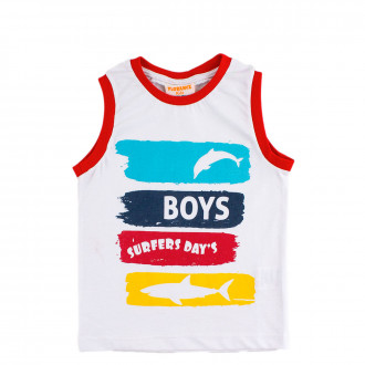 Детски потник за момчета в бял цвят