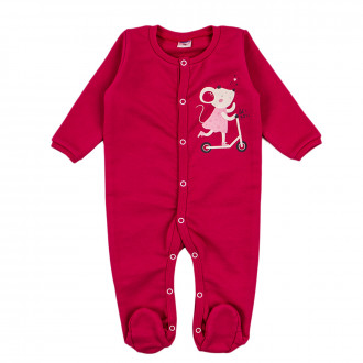 Бебешки памучен гащеризон в циклама