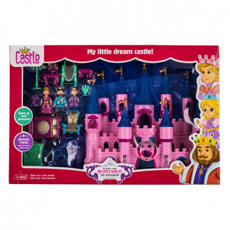 Замък за кукли с мебели и фигурки 53 х 35 см.