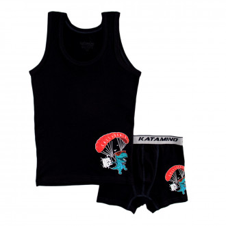 Комплект бельо в черен цвят за момчета