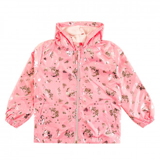 Тънко шушляково яке "Love" в розово