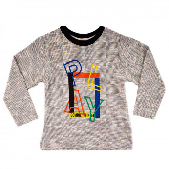 Плетена блуза в сив меланж за момчета 