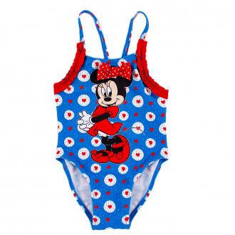 Детски цял бански за момичета в морско синьо