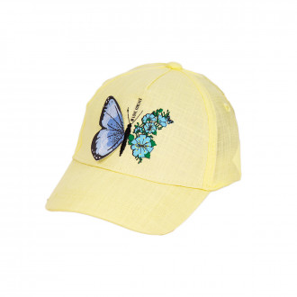 Лятна шапка за момичета с 3D ефект в жълто