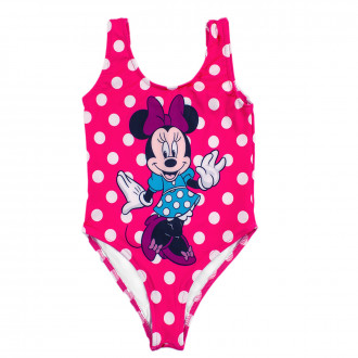 Детски цял бански за момичета на бели точки