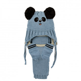 Комплект шал, шапка и ръкавички за момчета в светлосиньо