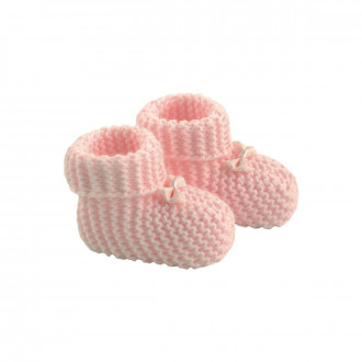 Бебешки плетени терлички в розово