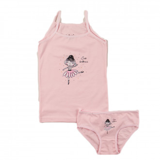 Комплект бельо за момичета "Балерина" в розово