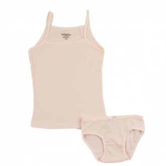 Комплект бельо с едър рипс  в екрю