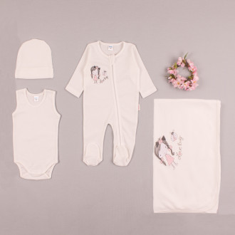 Комплект за изписване на момиченца от 4 части