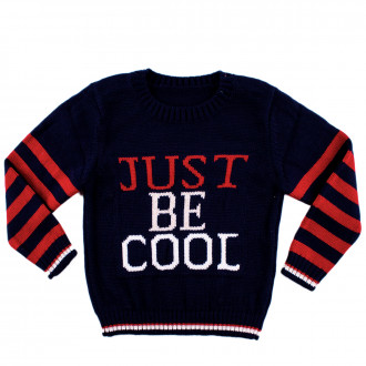 Детски пуловер в тъмносиньо за момчета