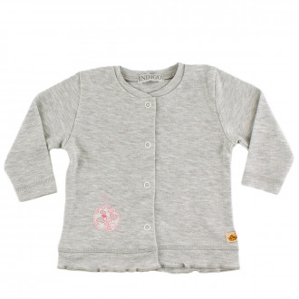 Жилетка от памук в светлосив меланж за момичета