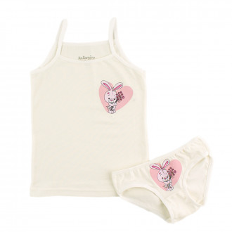 Комплект бельо в екрю за момичета