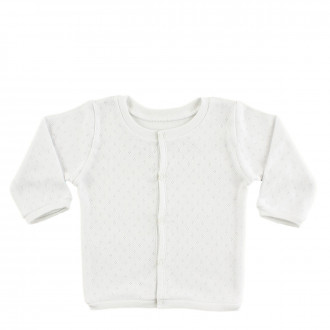 Бебешки бял суичер от памучен ажур