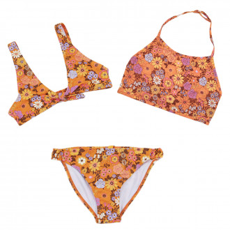 Детски бански от 3 части за момичета "Flower" в оранжево