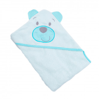 Бебешка хавлийка с качулка в светлосиньо 90/90