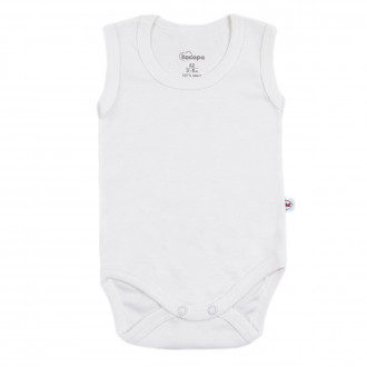 Боди-потник от памучен рипс в екрю